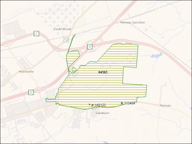 A map of the area immediately surrounding DFRP Property Number 04363