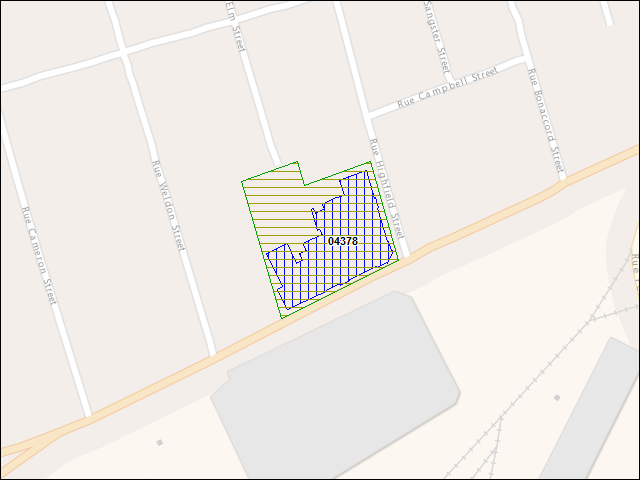 A map of the area immediately surrounding DFRP Property Number 04378