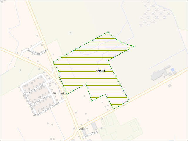 A map of the area immediately surrounding DFRP Property Number 04601