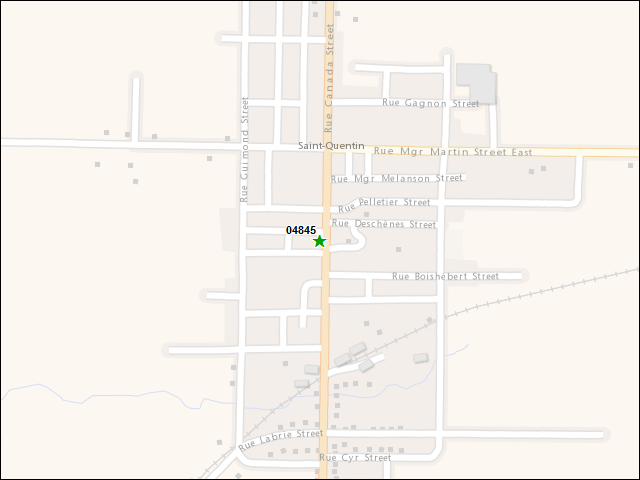 A map of the area immediately surrounding DFRP Property Number 04845