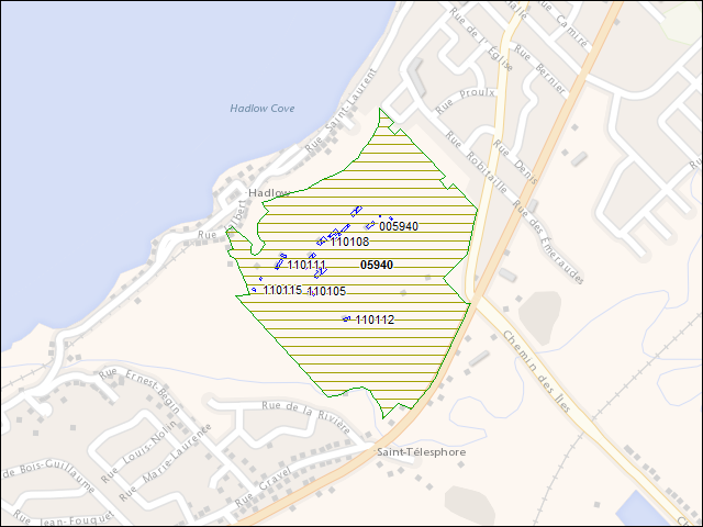 A map of the area immediately surrounding DFRP Property Number 05940