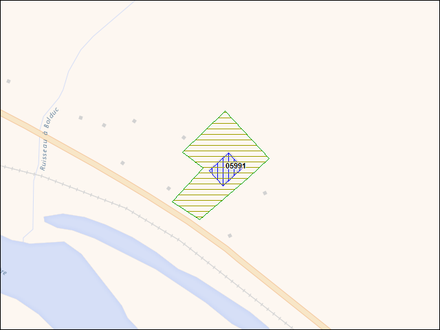 A map of the area immediately surrounding DFRP Property Number 05991