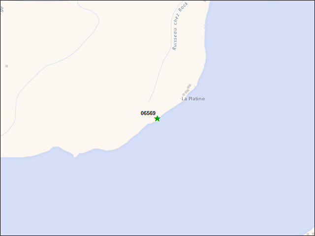 Une carte de la zone qui entoure immédiatement le bien de l'RBIF numéro 06569