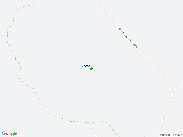 Une carte de la zone qui entoure immédiatement le bien de l'RBIF numéro 07258