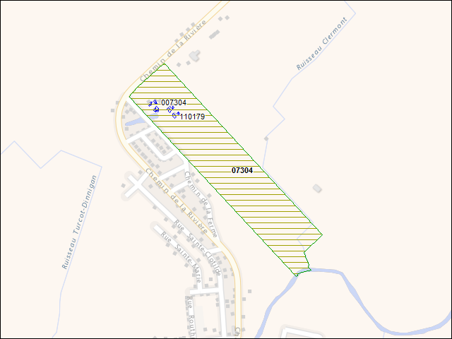 A map of the area immediately surrounding DFRP Property Number 07304
