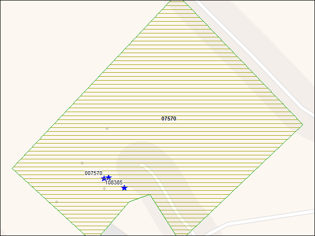 Une carte de la zone qui entoure immédiatement le bien de l'RBIF numéro 07570