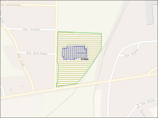 A map of the area immediately surrounding DFRP Property Number 07604