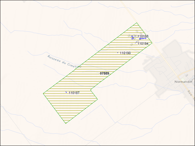 A map of the area immediately surrounding DFRP Property Number 07889