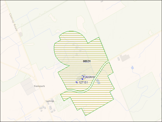 A map of the area immediately surrounding DFRP Property Number 08531