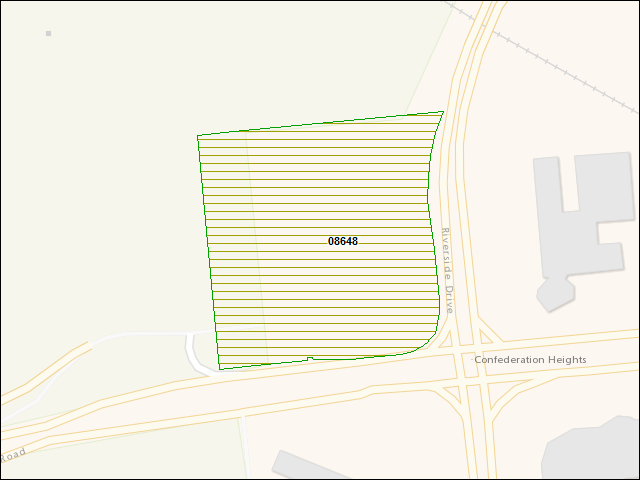 A map of the area immediately surrounding DFRP Property Number 08648