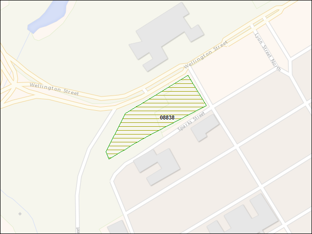 A map of the area immediately surrounding DFRP Property Number 08838