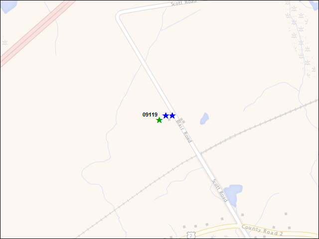 A map of the area immediately surrounding DFRP Property Number 09119