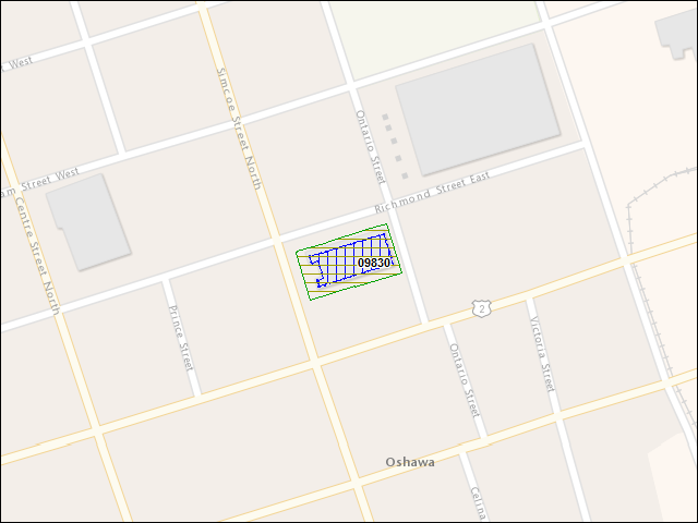 A map of the area immediately surrounding DFRP Property Number 09830