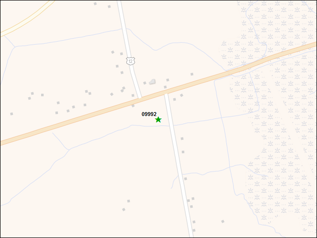 A map of the area immediately surrounding DFRP Property Number 09992