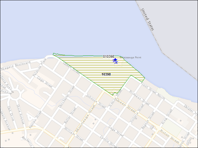A map of the area immediately surrounding DFRP Property Number 10398