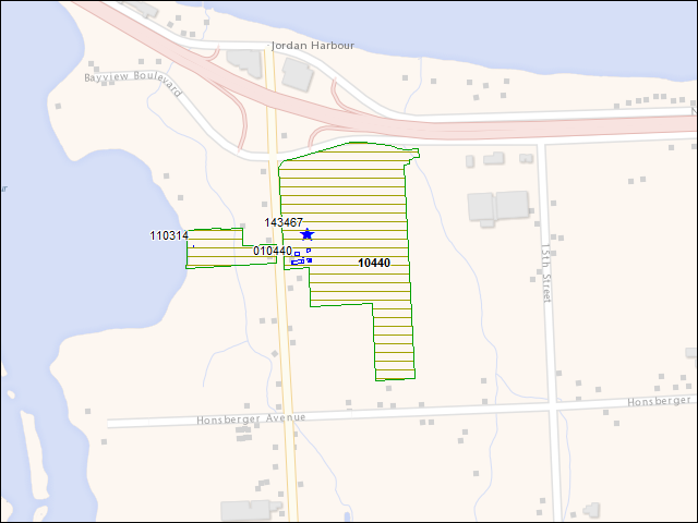 A map of the area immediately surrounding DFRP Property Number 10440
