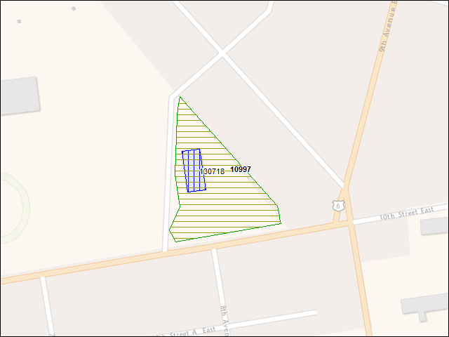 A map of the area immediately surrounding DFRP Property Number 10997