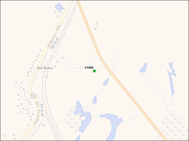 A map of the area immediately surrounding DFRP Property Number 11486