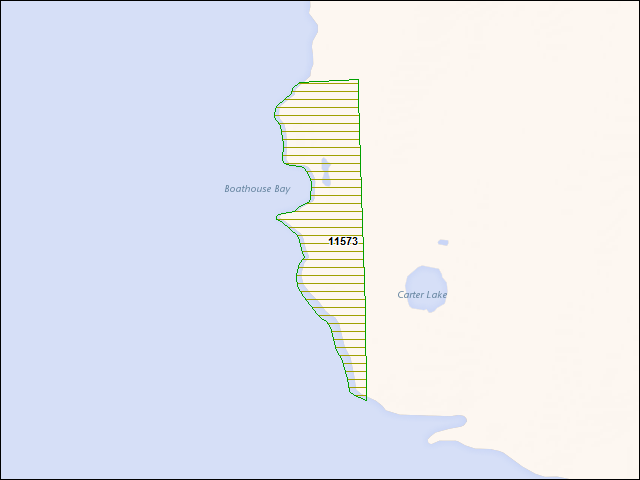 Une carte de la zone qui entoure immédiatement le bien de l'RBIF numéro 11573