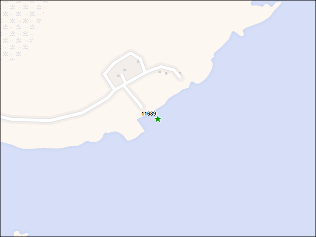 Une carte de la zone qui entoure immédiatement le bien de l'RBIF numéro 11689