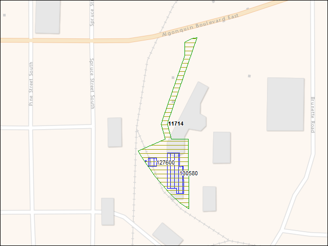 A map of the area immediately surrounding DFRP Property Number 11714