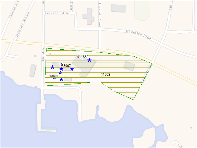 A map of the area immediately surrounding DFRP Property Number 11852