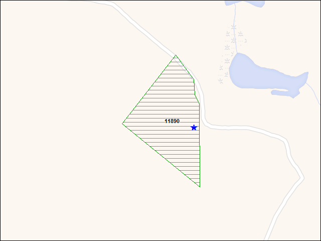 A map of the area immediately surrounding DFRP Property Number 11890
