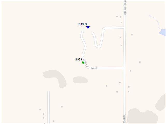 A map of the area immediately surrounding DFRP Property Number 11989