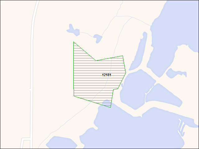 A map of the area immediately surrounding DFRP Property Number 12181