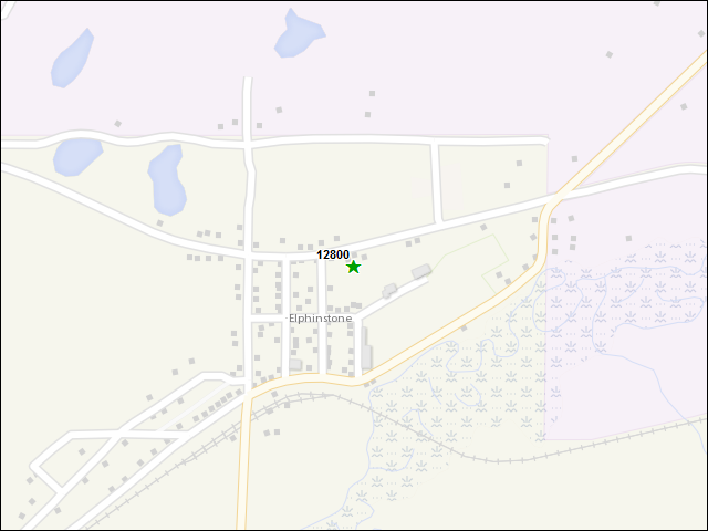 Une carte de la zone qui entoure immédiatement le bien de l'RBIF numéro 12800