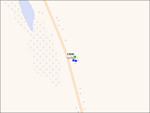 Une carte de la zone qui entoure immédiatement le bien de l'RBIF numéro 12840