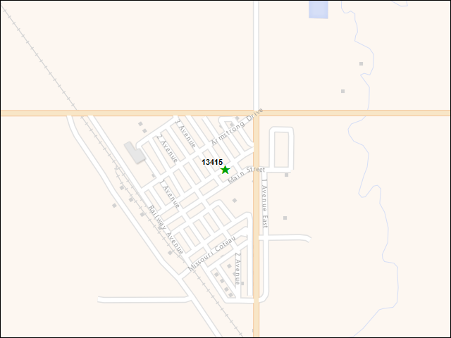A map of the area immediately surrounding DFRP Property Number 13415