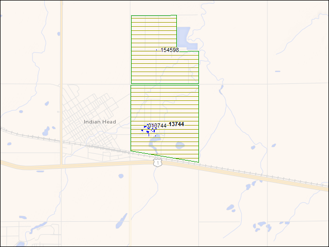 A map of the area immediately surrounding DFRP Property Number 13744