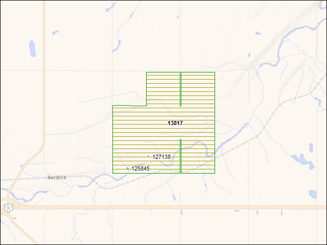 A map of the area immediately surrounding DFRP Property Number 13817