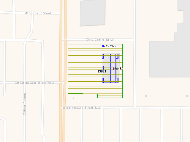 A map of the area immediately surrounding DFRP Property Number 13821