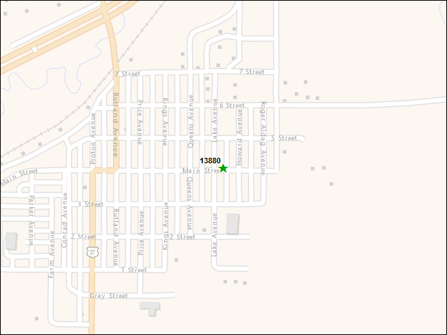 A map of the area immediately surrounding DFRP Property Number 13880