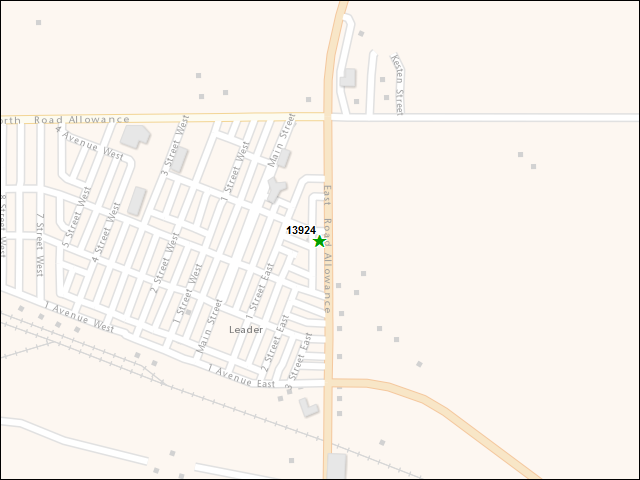 A map of the area immediately surrounding DFRP Property Number 13924