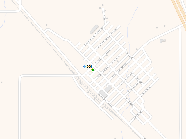 A map of the area immediately surrounding DFRP Property Number 14096