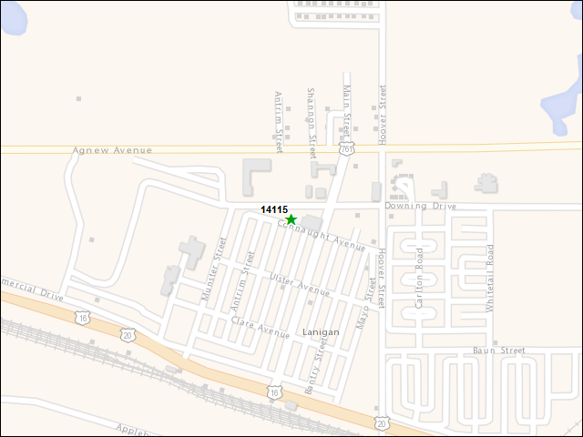 A map of the area immediately surrounding DFRP Property Number 14115