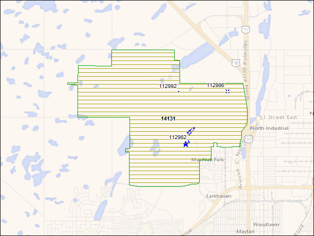 A map of the area immediately surrounding DFRP Property Number 14131