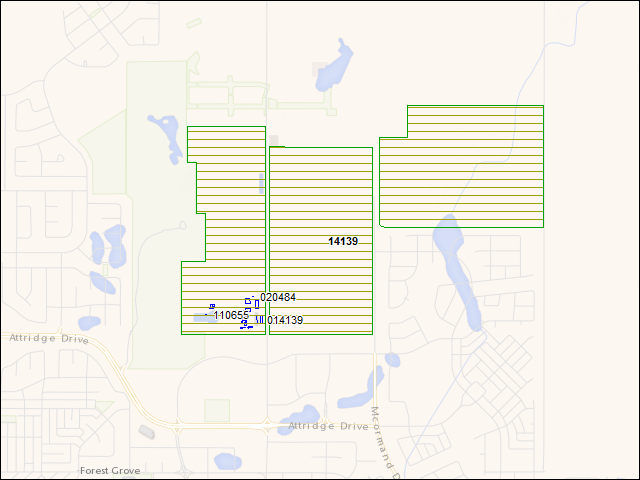 A map of the area immediately surrounding DFRP Property Number 14139