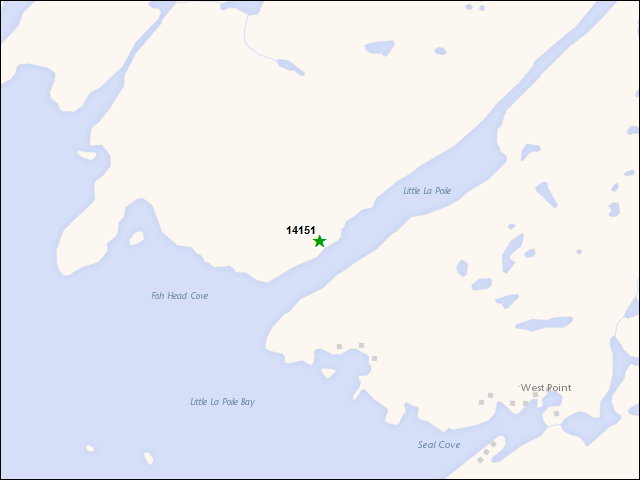 Une carte de la zone qui entoure immédiatement le bien de l'RBIF numéro 14151