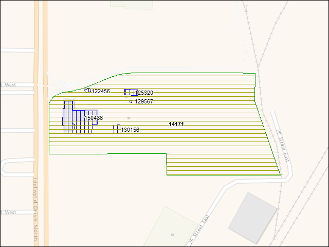 A map of the area immediately surrounding DFRP Property Number 14171
