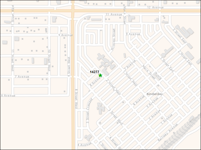 A map of the area immediately surrounding DFRP Property Number 14277