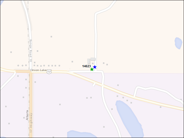 A map of the area immediately surrounding DFRP Property Number 14623