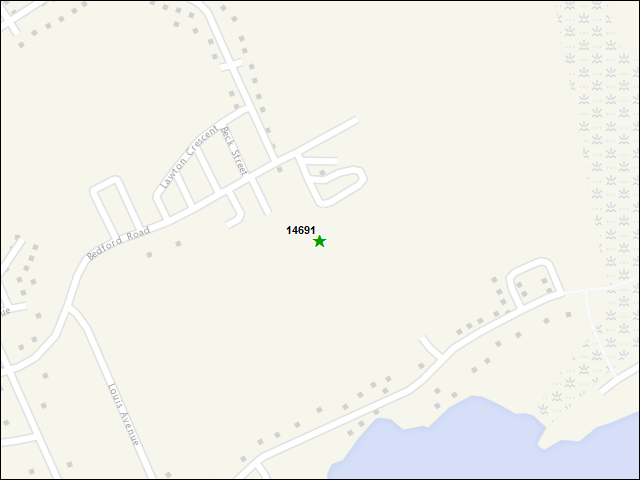 A map of the area immediately surrounding DFRP Property Number 14691