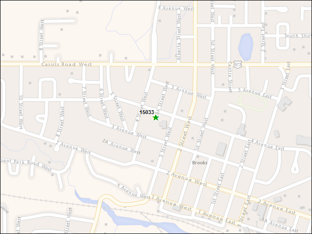 A map of the area immediately surrounding DFRP Property Number 15033