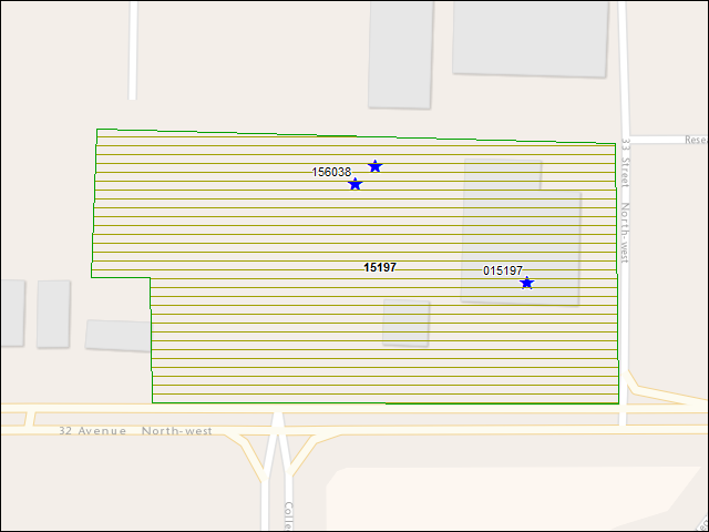 A map of the area immediately surrounding DFRP Property Number 15197