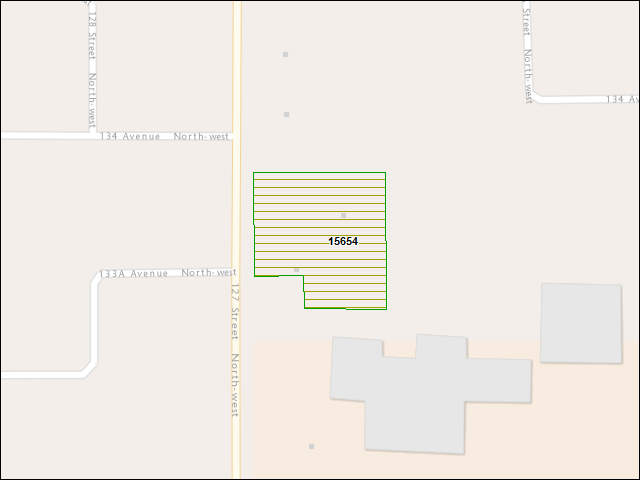 A map of the area immediately surrounding DFRP Property Number 15654