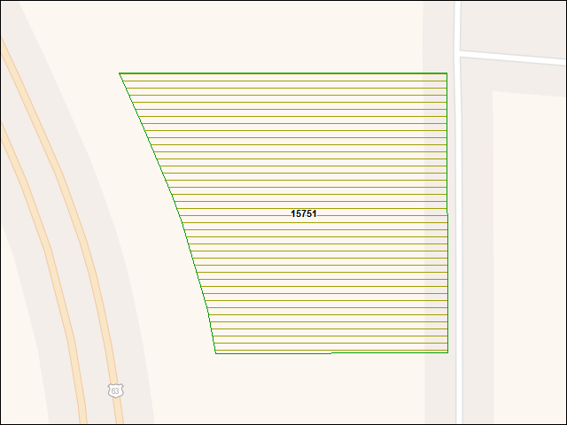 A map of the area immediately surrounding DFRP Property Number 15751